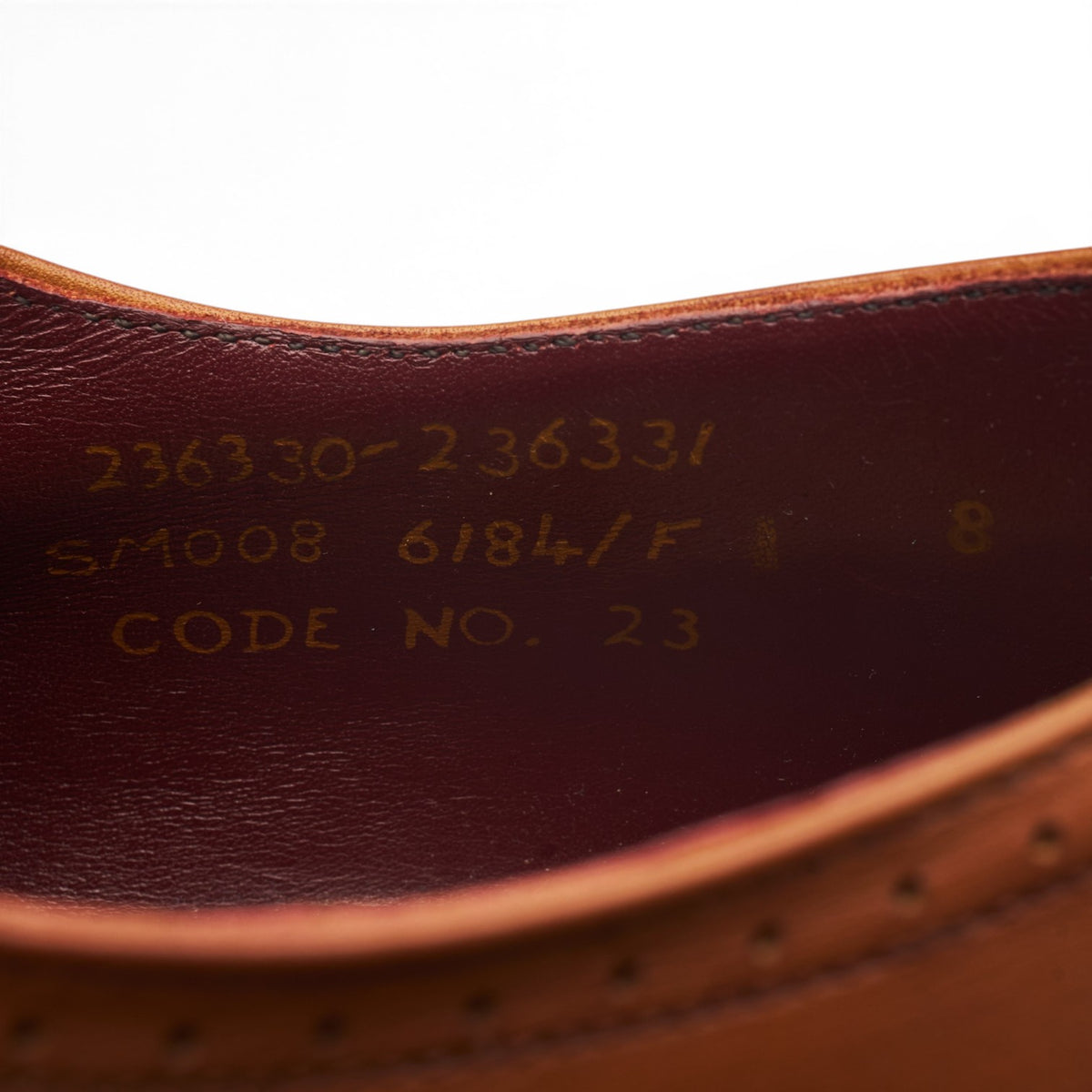 Tan Brown Leather Oxford Brogues UK 8 F