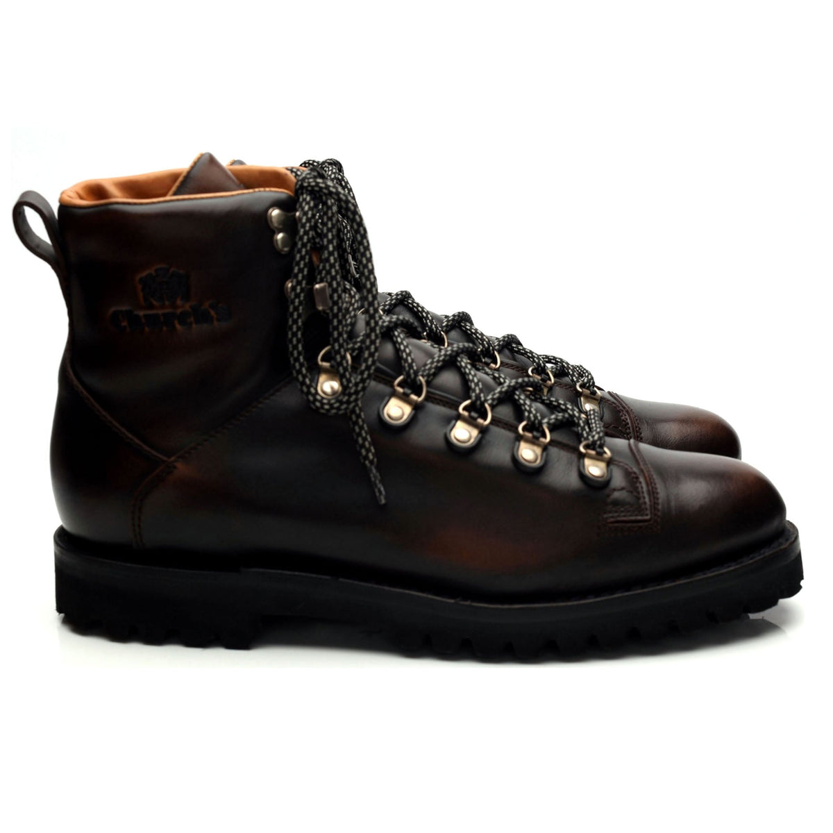 &#39;Edelweiss&#39; Dark Brown Leather Hiking Boots UK 9.5