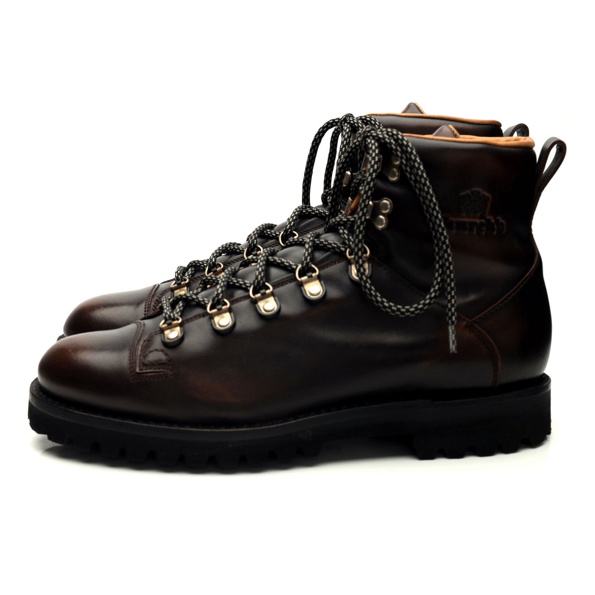 &#39;Edelweiss&#39; Dark Brown Leather Hiking Boots UK 9.5
