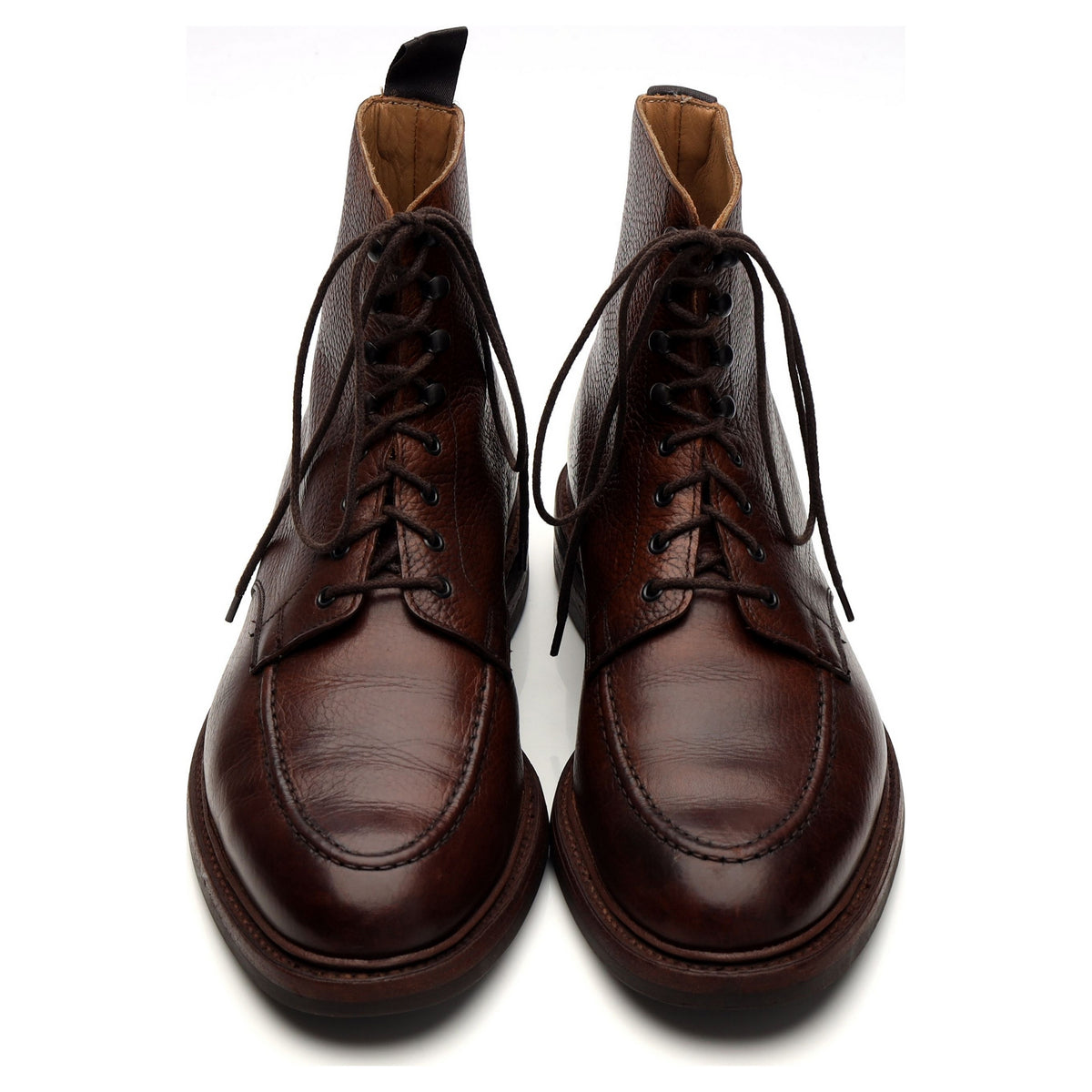 &#39;Galway 2&#39; Dark Brown Grain Leather Apron Boots UK 8 E