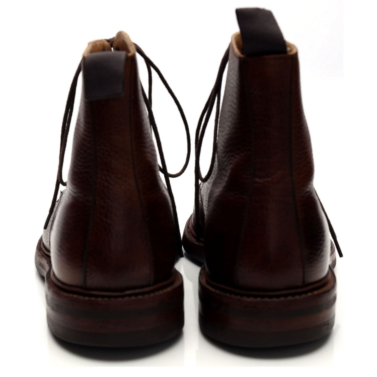 &#39;Galway 2&#39; Dark Brown Grain Leather Apron Boots UK 8 E