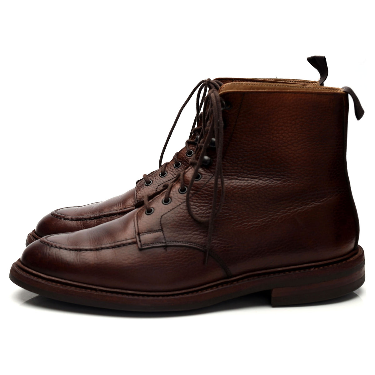 &#39;Galway 2&#39; Dark Brown Grain Leather Apron Boots UK 8 E