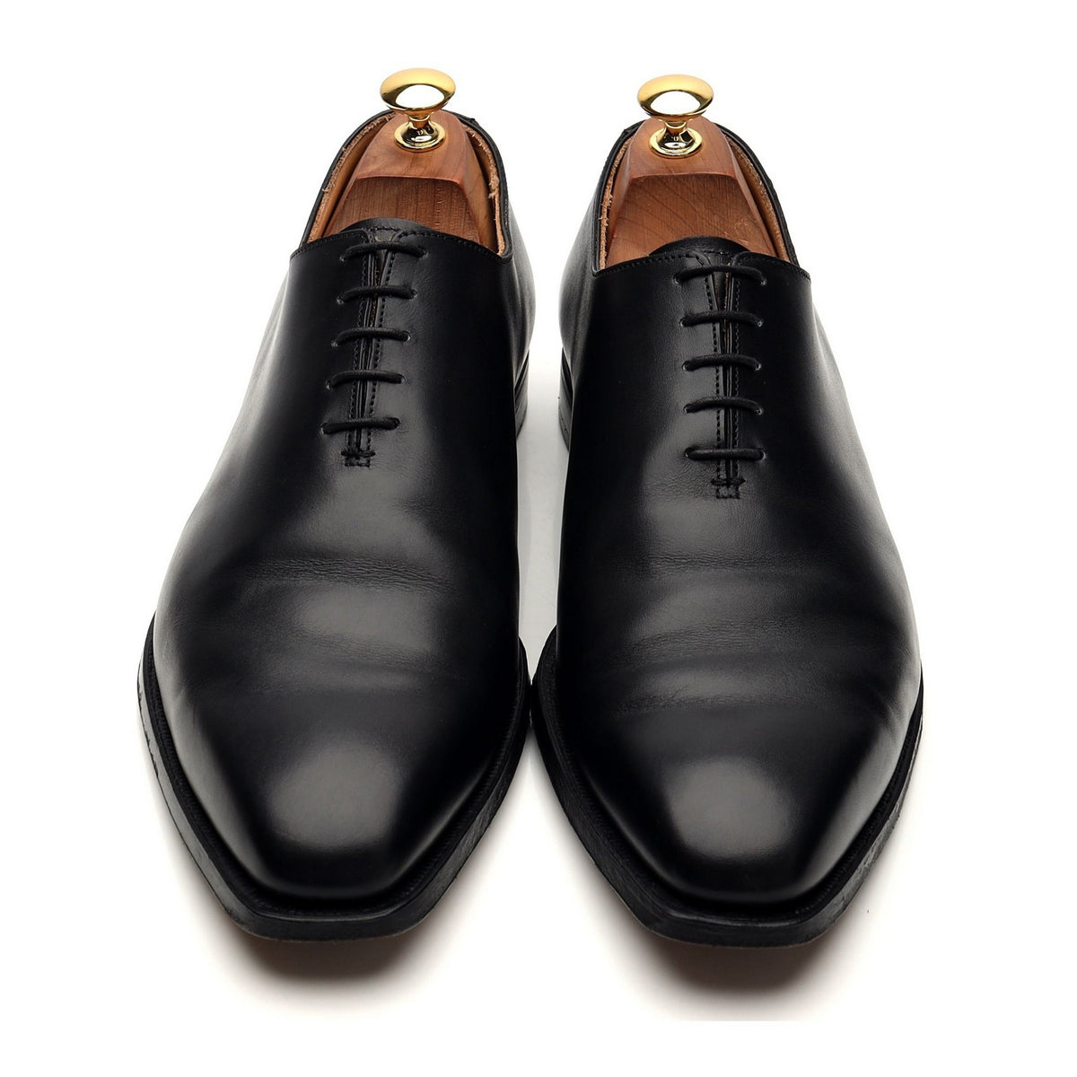 &#39;Alex&#39; Black Leather Wholecut Oxford UK 10 E