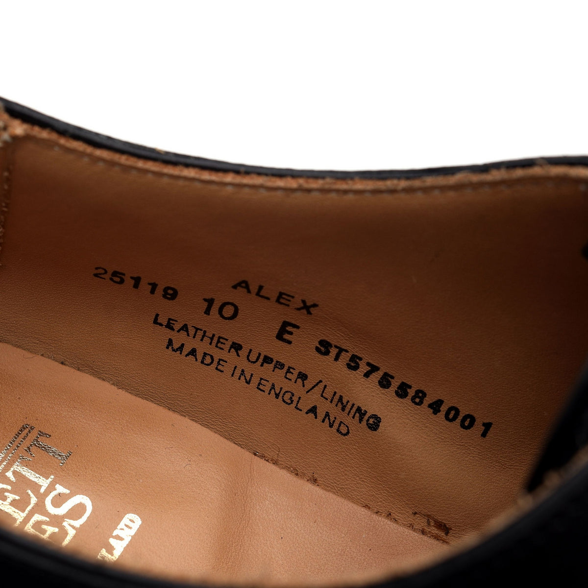 &#39;Alex&#39; Black Leather Wholecut Oxford UK 10 E