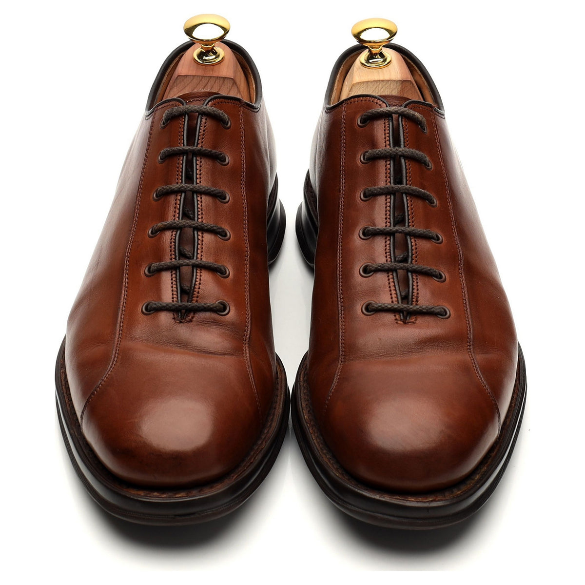 &#39;Epsom&#39; Tan Brown Leather Sneakers UK 7 F