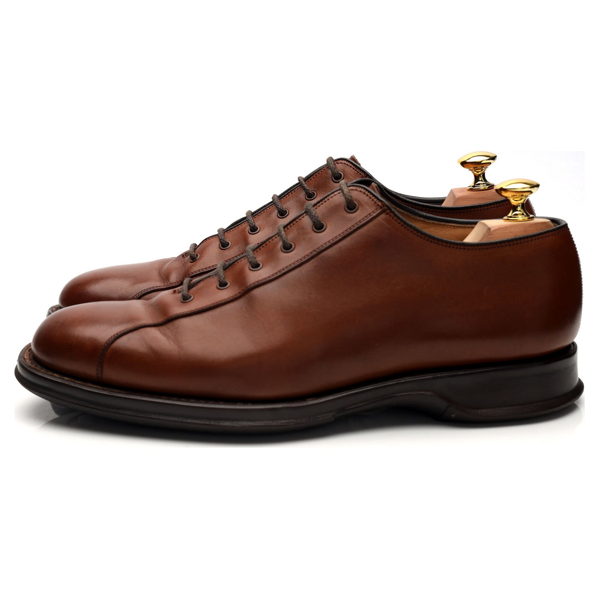 &#39;Epsom&#39; Tan Brown Leather Sneakers UK 7 F