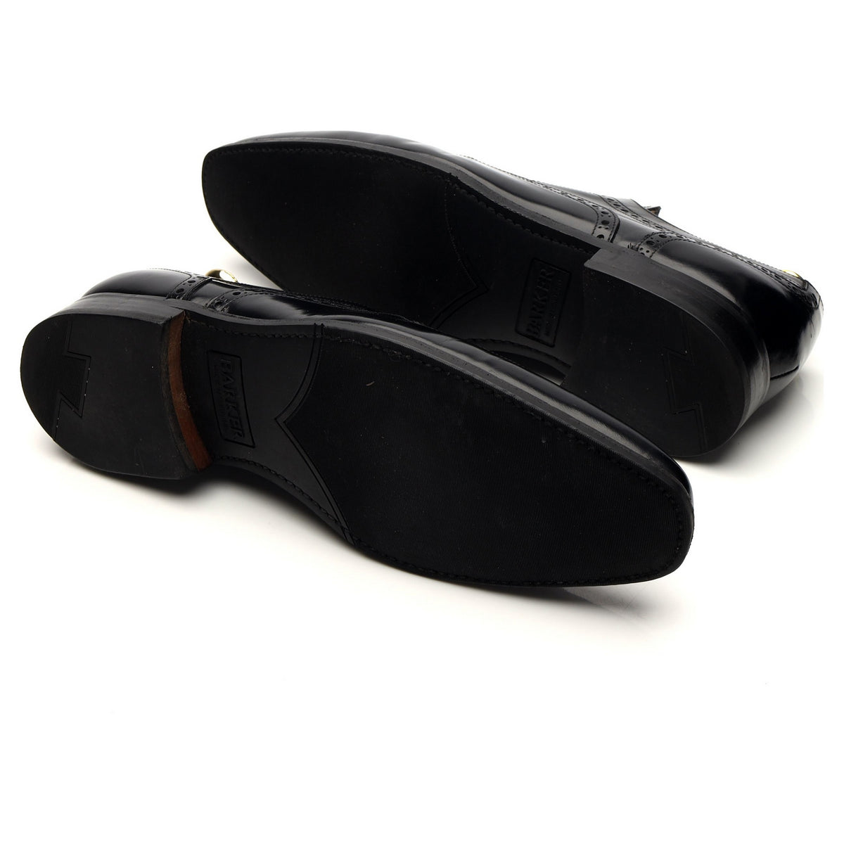 &#39;Larry&#39; Black Leather Derby Brogues UK 8 G