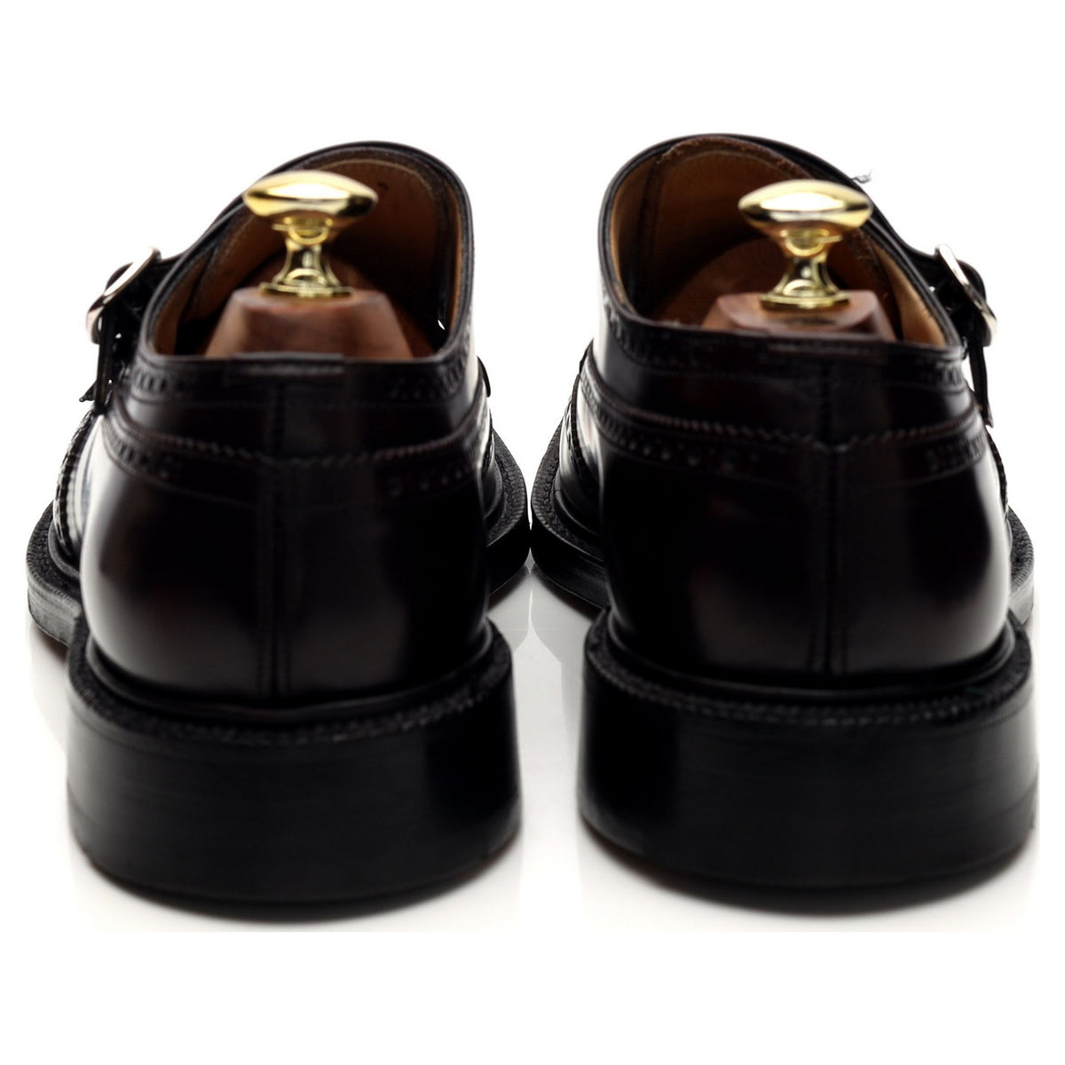 &#39;Monkton&#39; Burgundy Leather Double Monk Strap UK 7.5 F