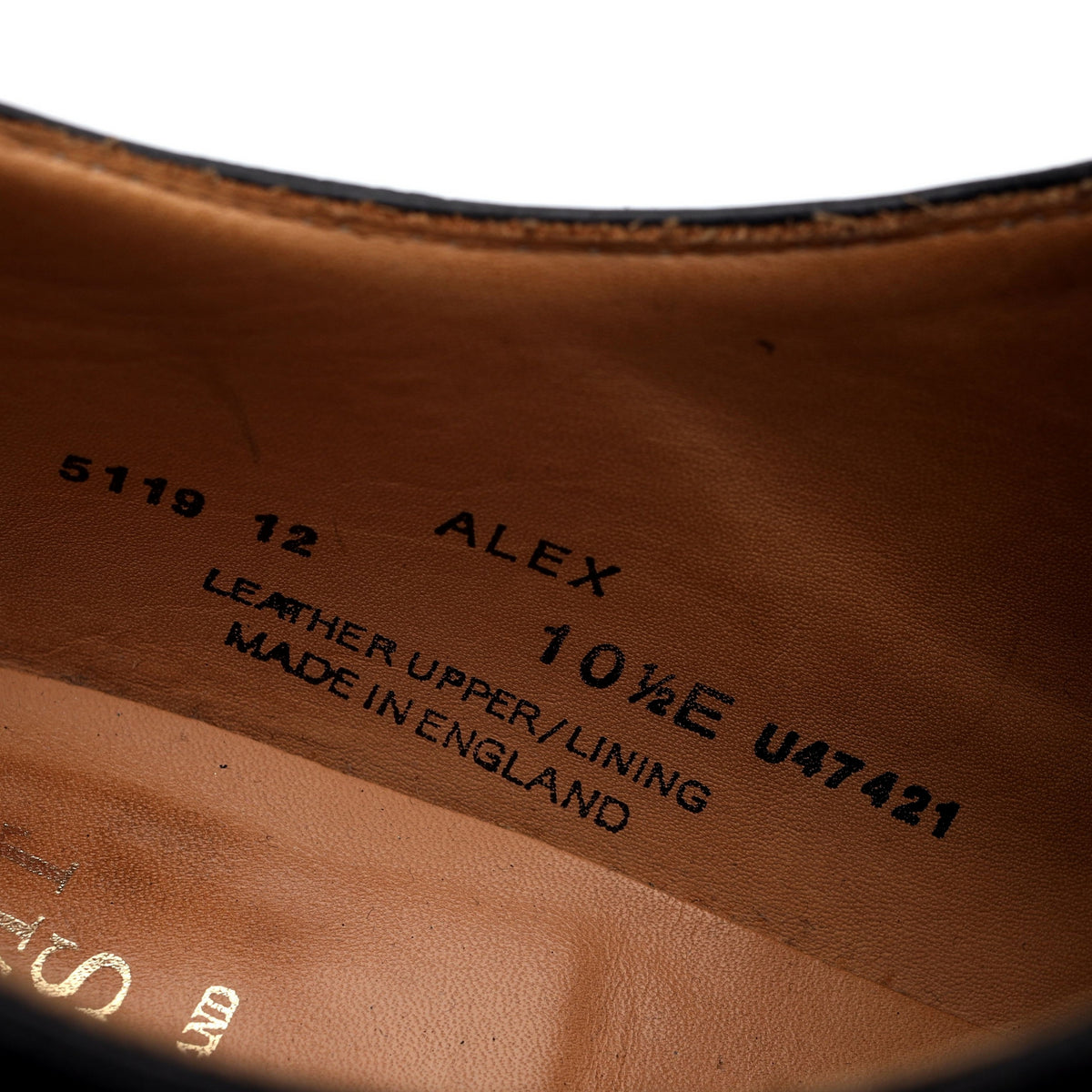 &#39;Alex&#39; Black Leather Wholecut Oxford UK 10.5 E