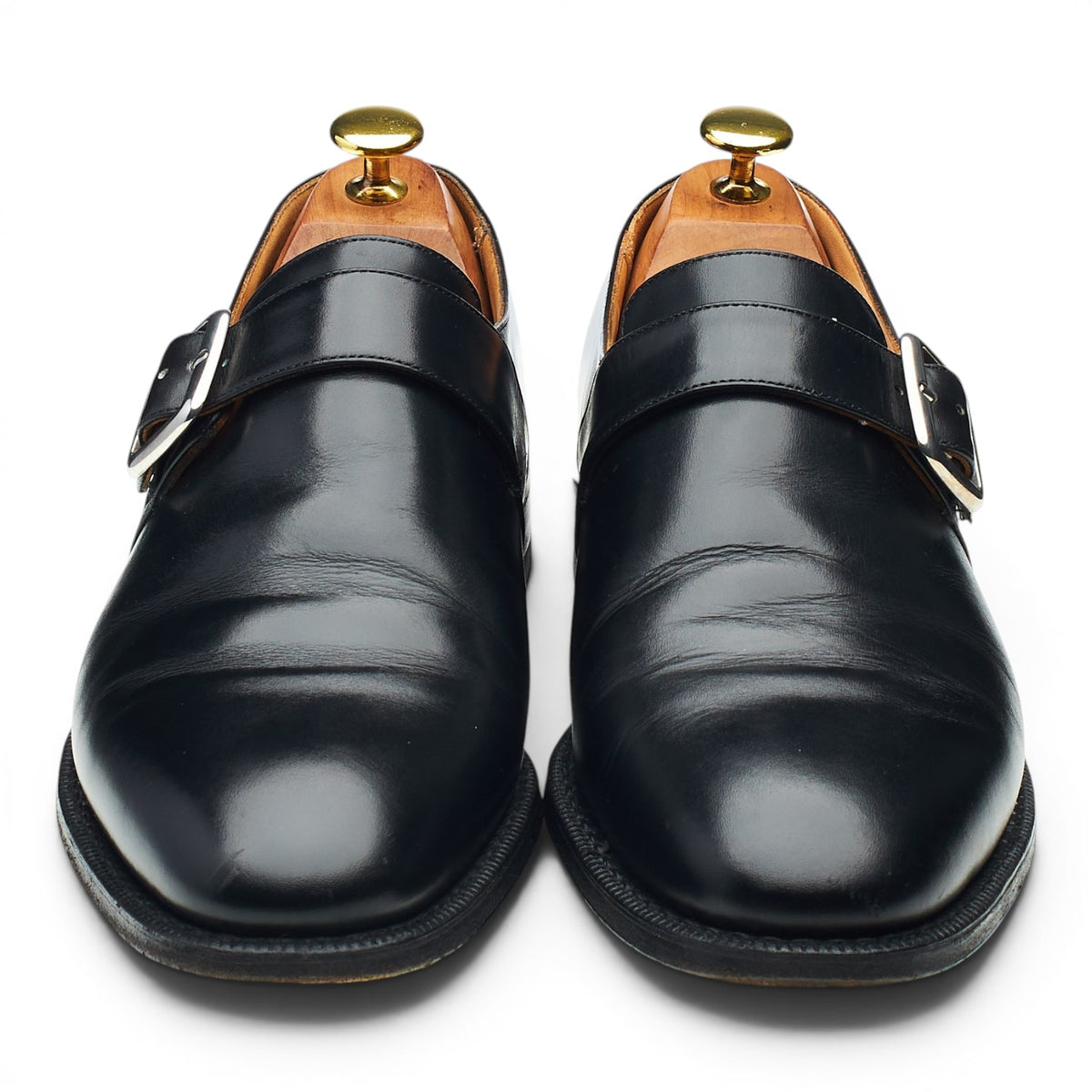 'Danube' Black Leather Monk Strap UK 8 F