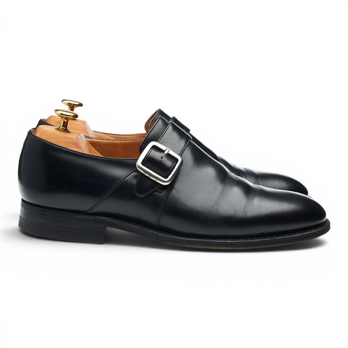 'Danube' Black Leather Monk Strap UK 8 F