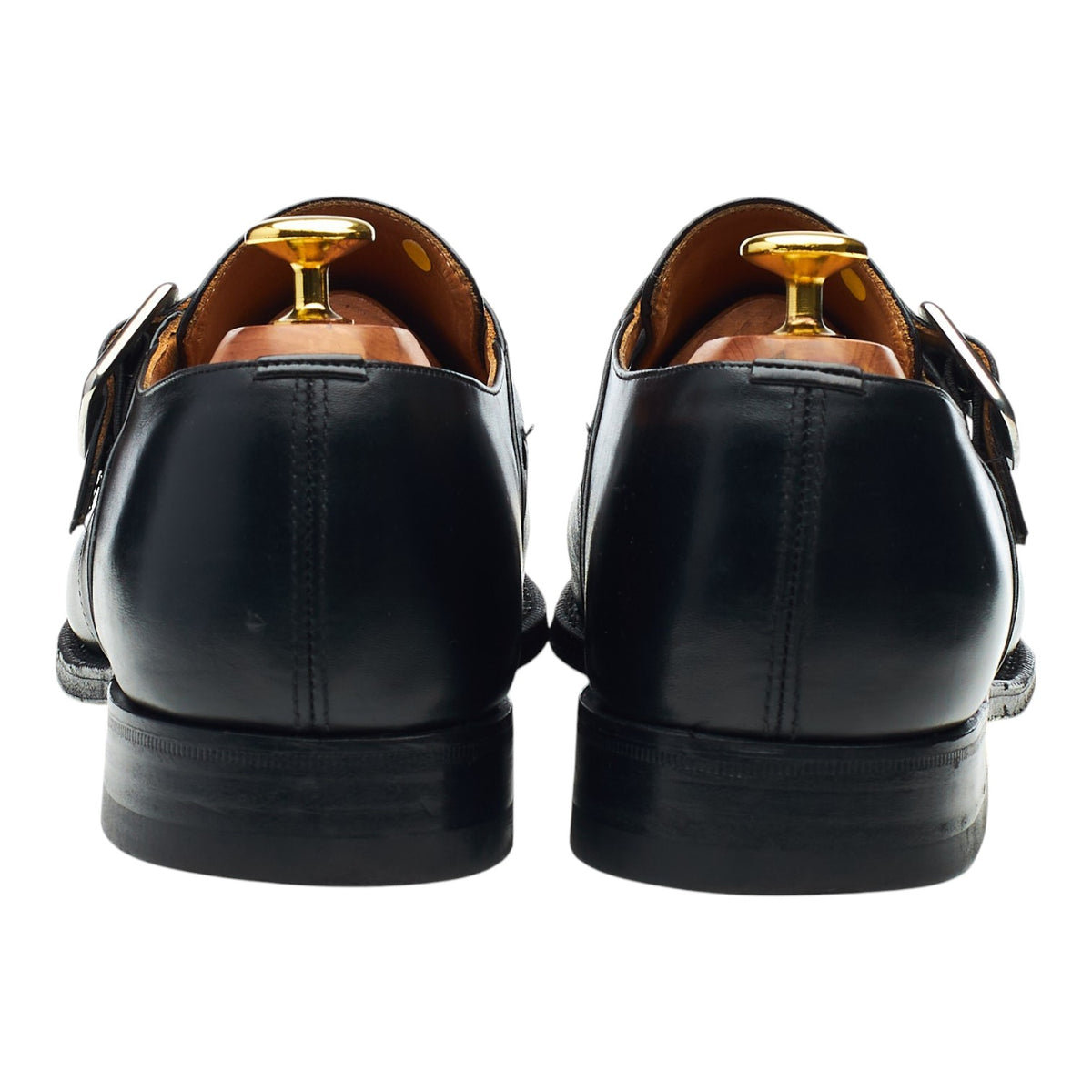 'Danube' Black Leather Monk Strap UK 8 F