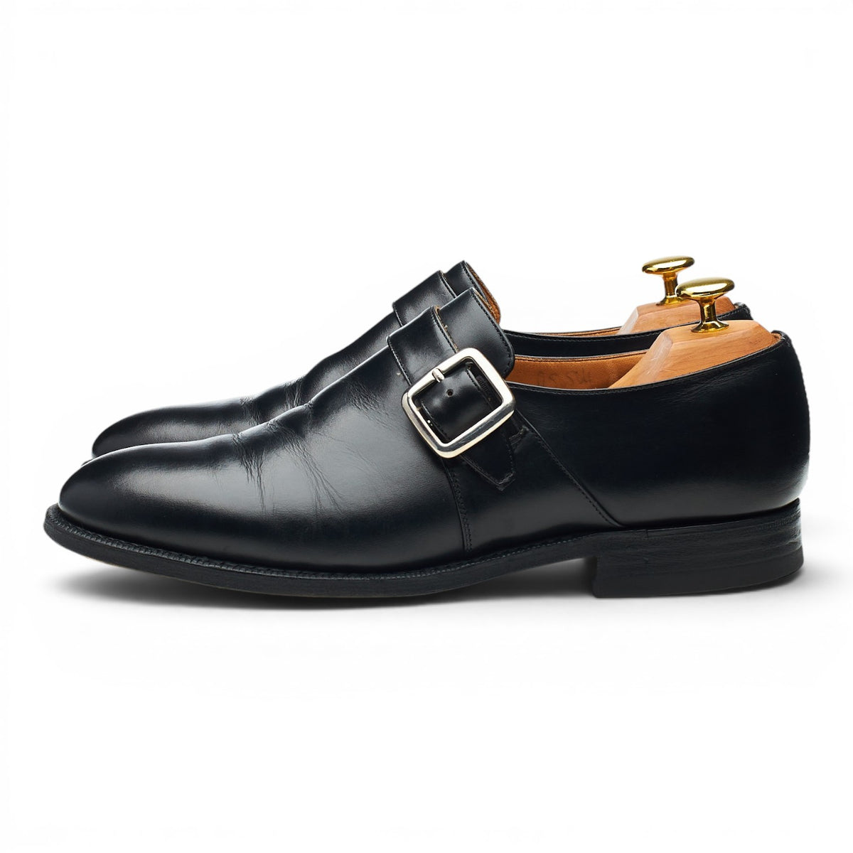 'Danube' Black Leather Monk Strap UK 8 F