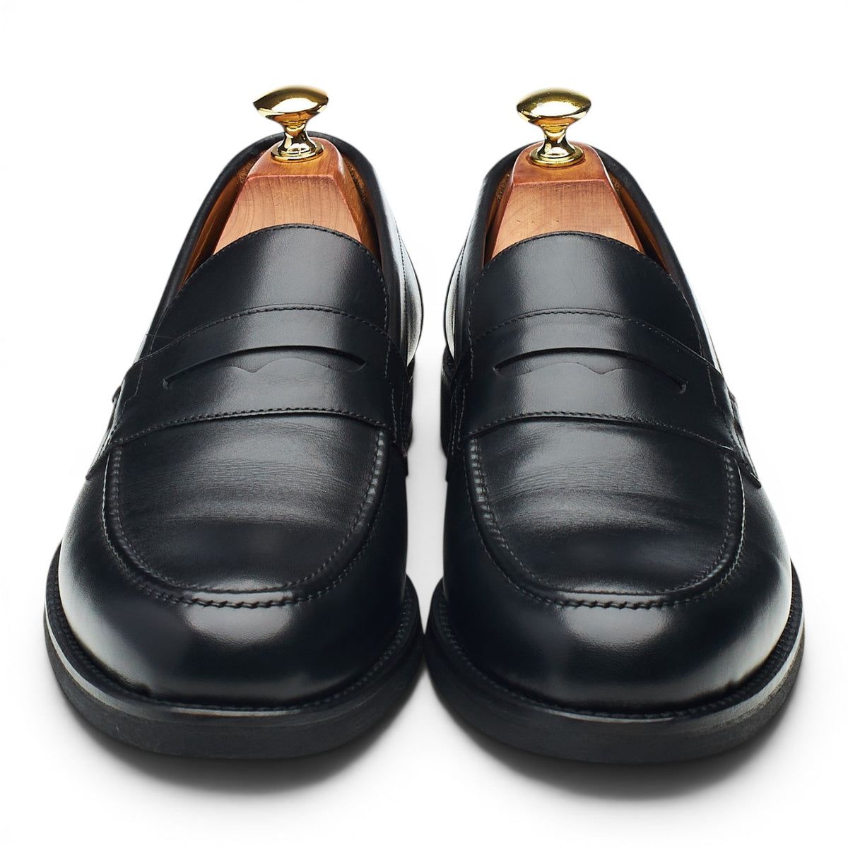 'Crane' Black Leather Loafers UK 8.5