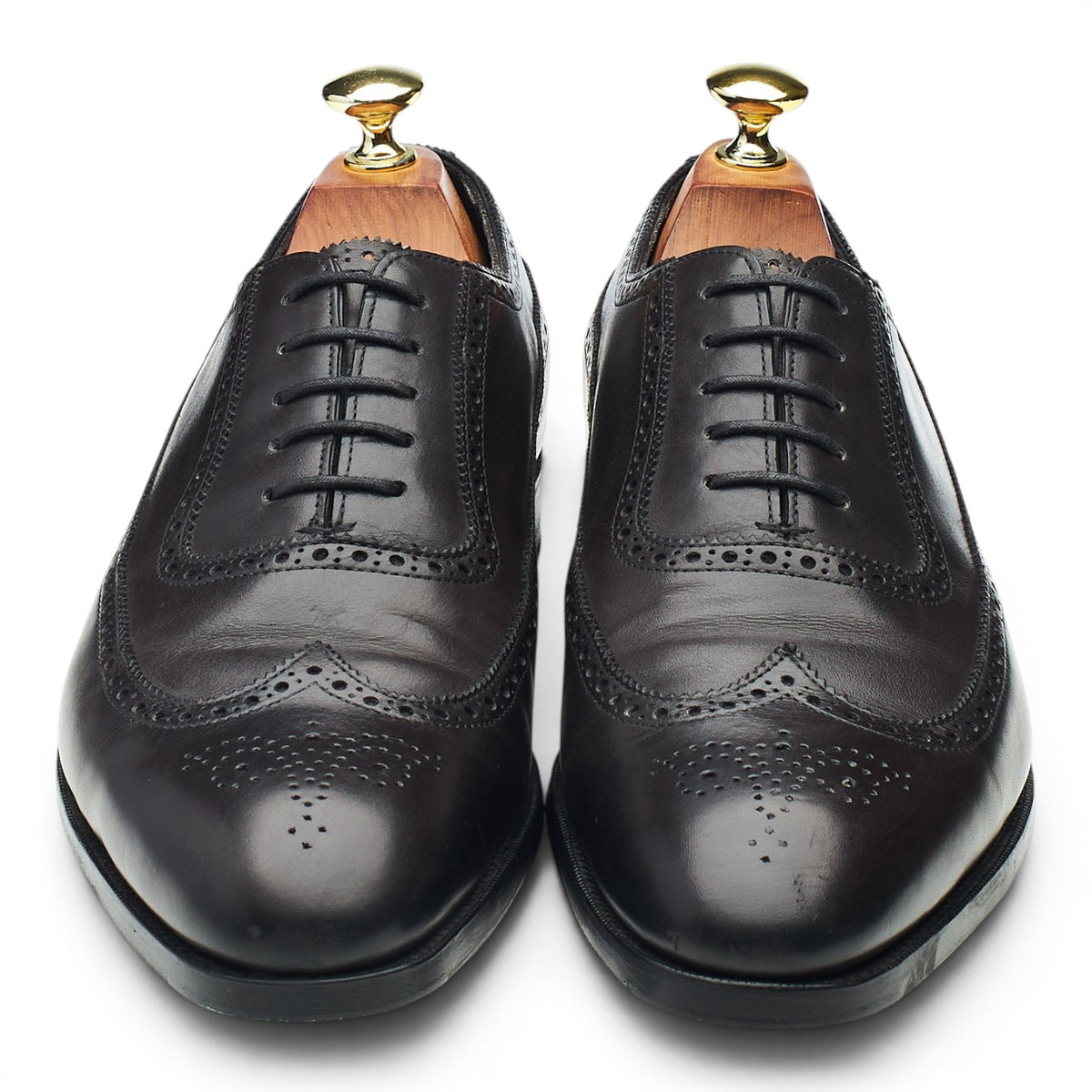 'Oakdale' Dark Grey Leather Oxford Brogues UK 7.5 E