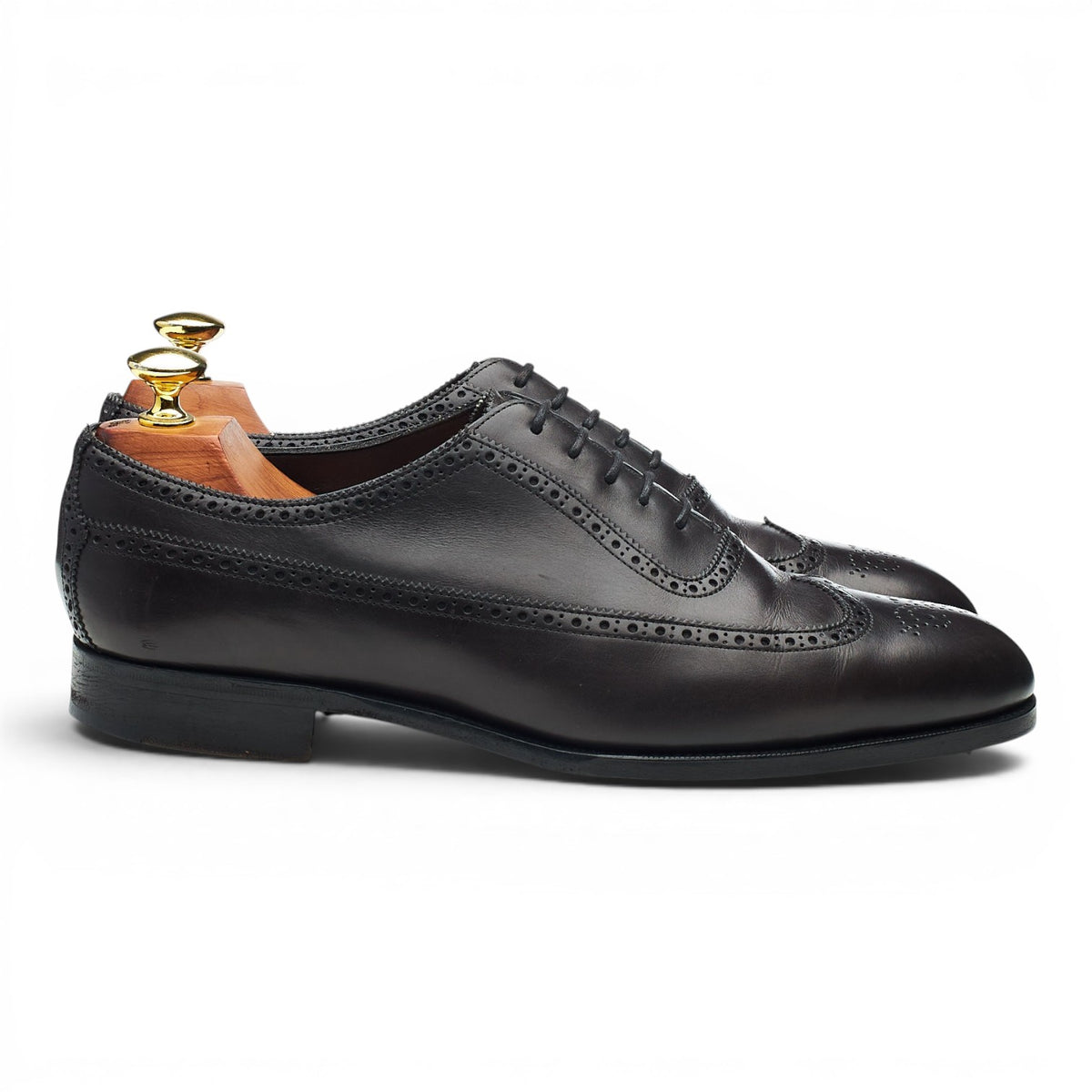 'Oakdale' Dark Grey Leather Oxford Brogues UK 7.5 E
