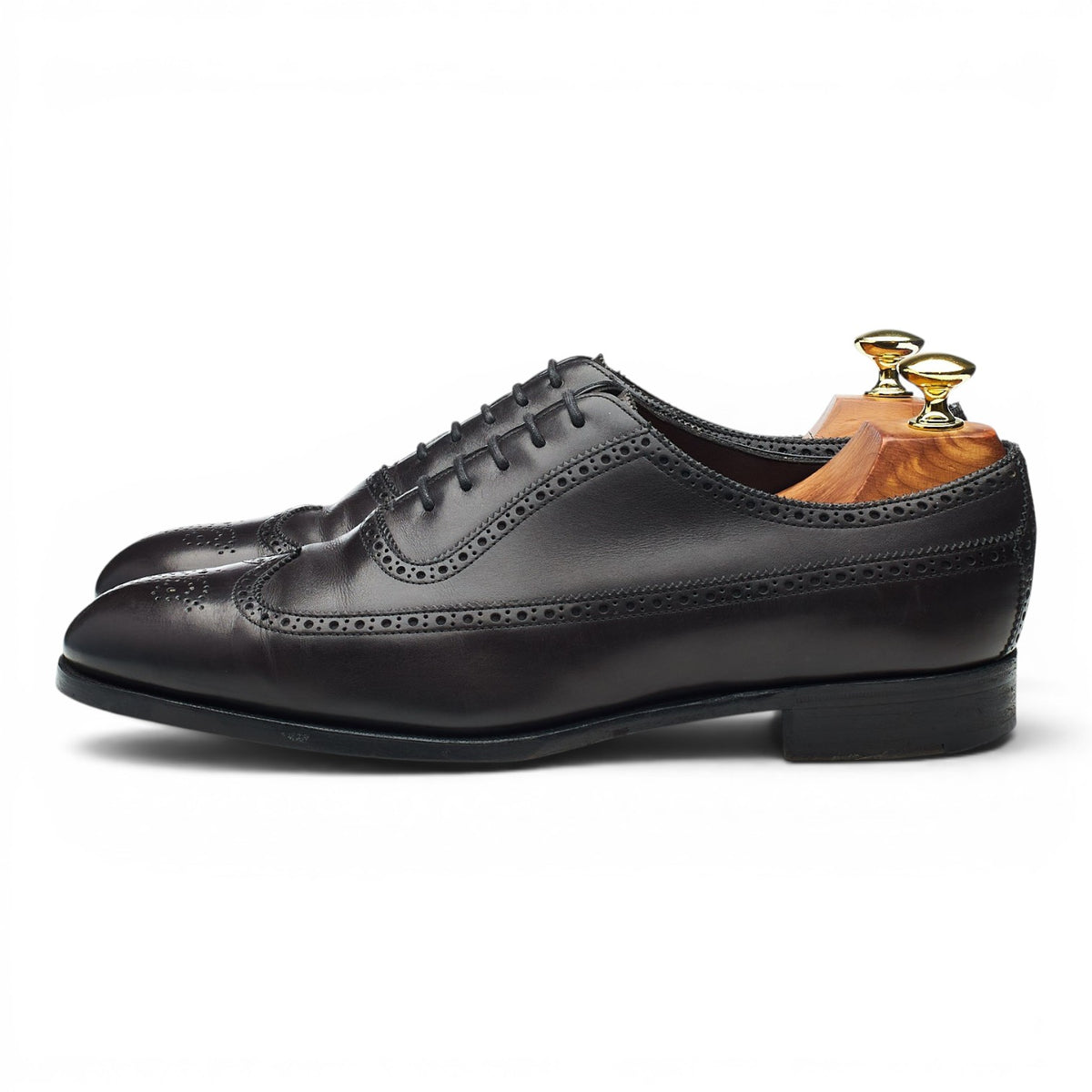 'Oakdale' Dark Grey Leather Oxford Brogues UK 7.5 E