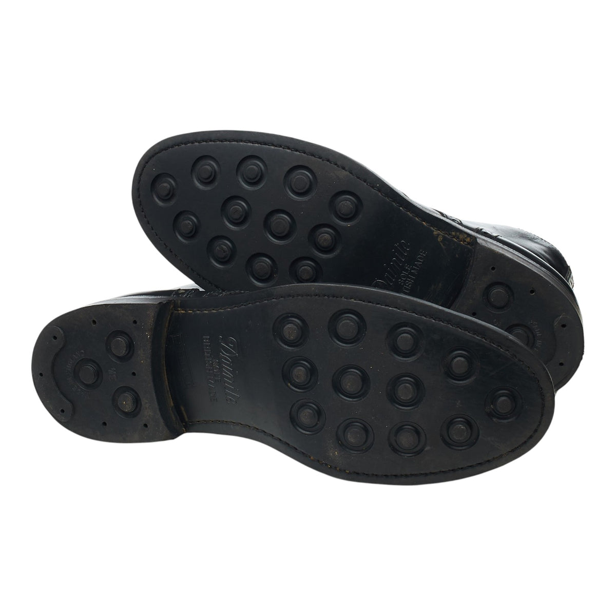 Black Leather Shearling Brogue Boots UK 8 F