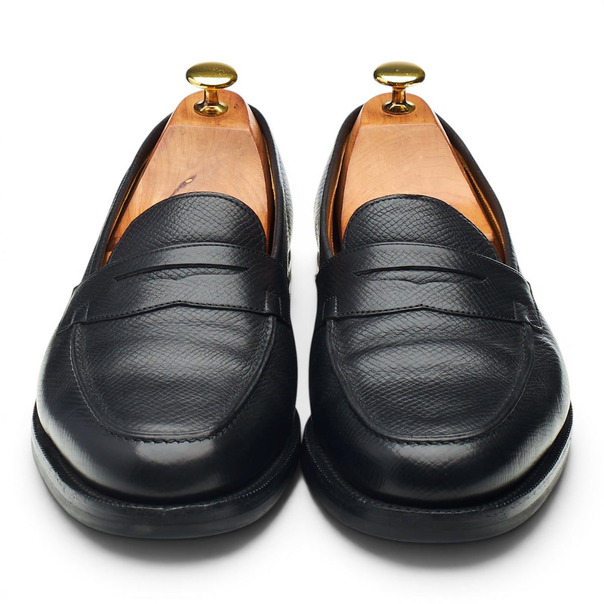 'Duke' Black Grain Leather Loafers UK 8 E
