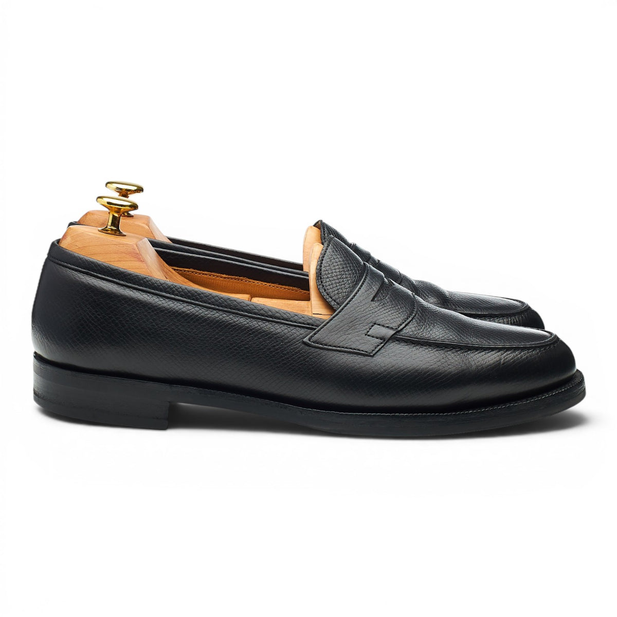 'Duke' Black Grain Leather Loafers UK 8 E