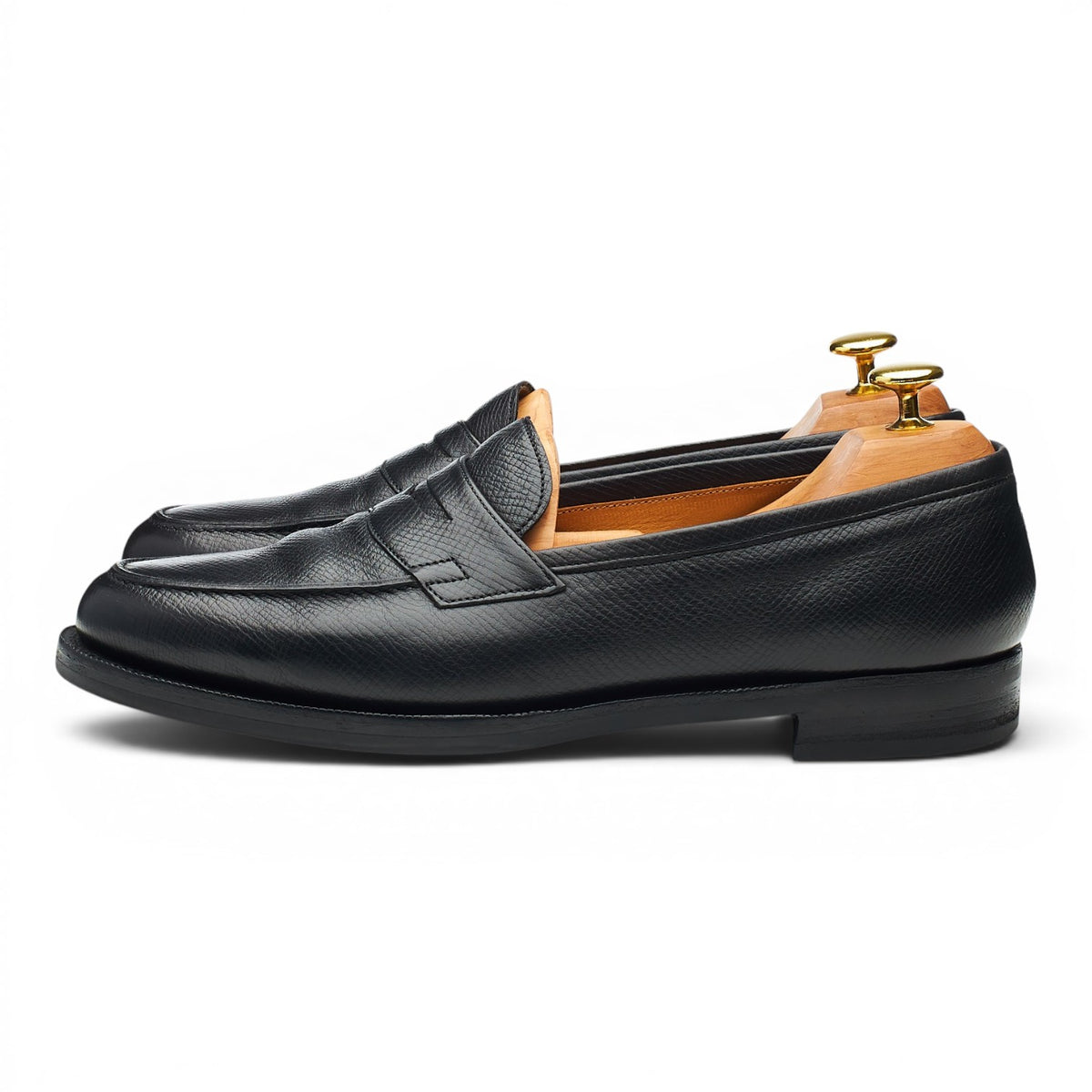 'Duke' Black Grain Leather Loafers UK 8 E