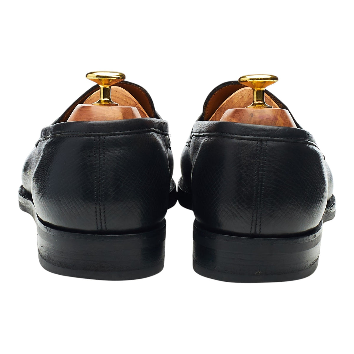 'Duke' Black Grain Leather Loafers UK 8 E