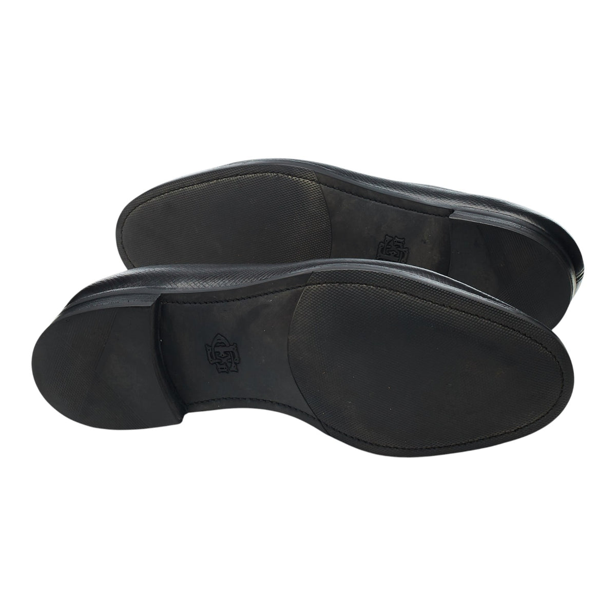 'Duke' Black Grain Leather Loafers UK 8 E