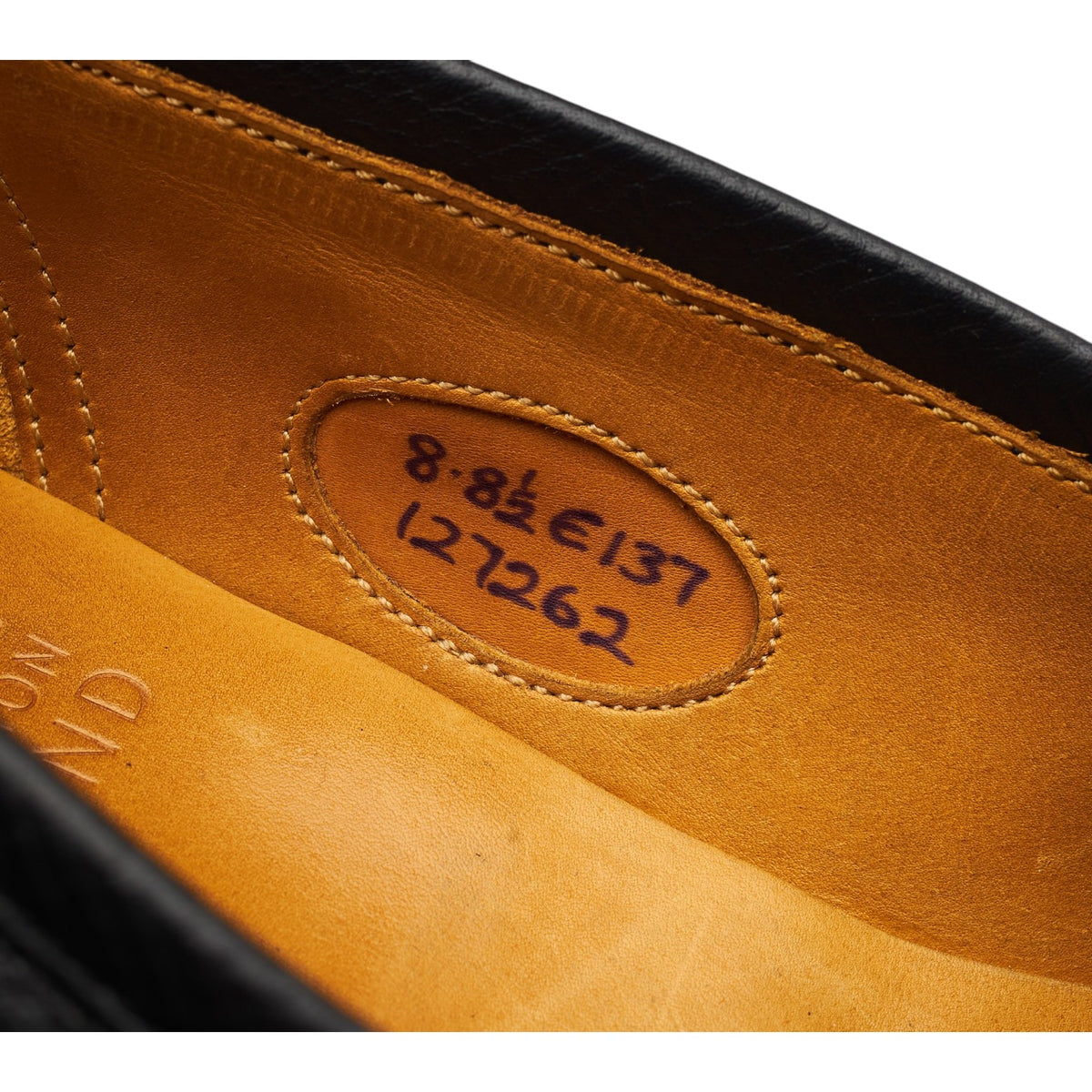 'Duke' Black Grain Leather Loafers UK 8 E