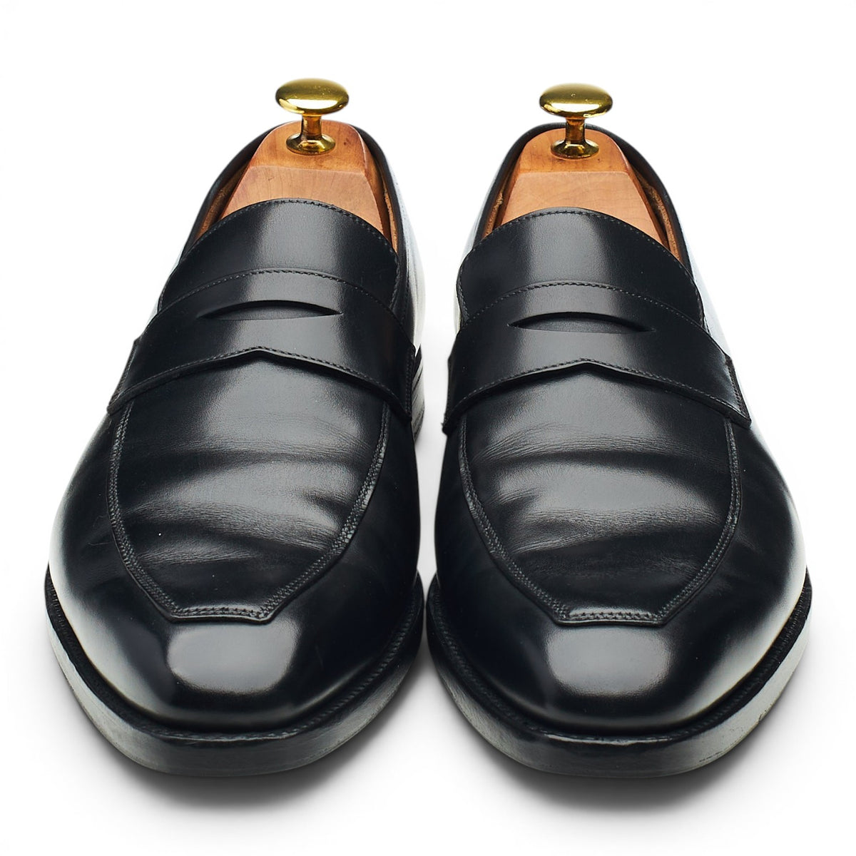 'Merton' Black Leather Loafers UK 8 E