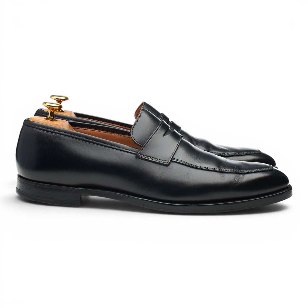 'Merton' Black Leather Loafers UK 8 E