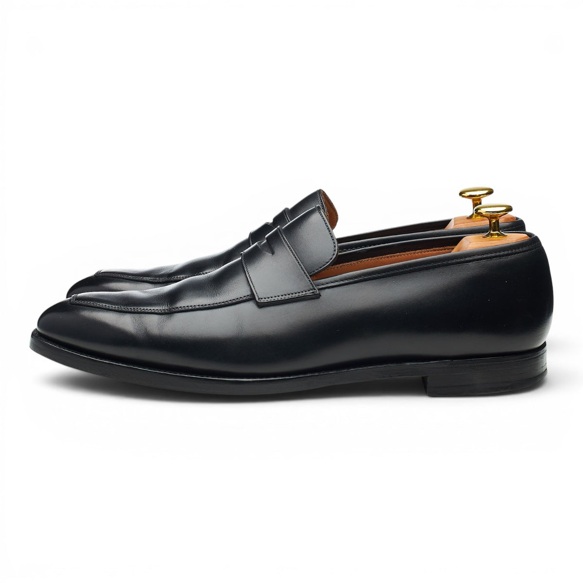 'Merton' Black Leather Loafers UK 8 E