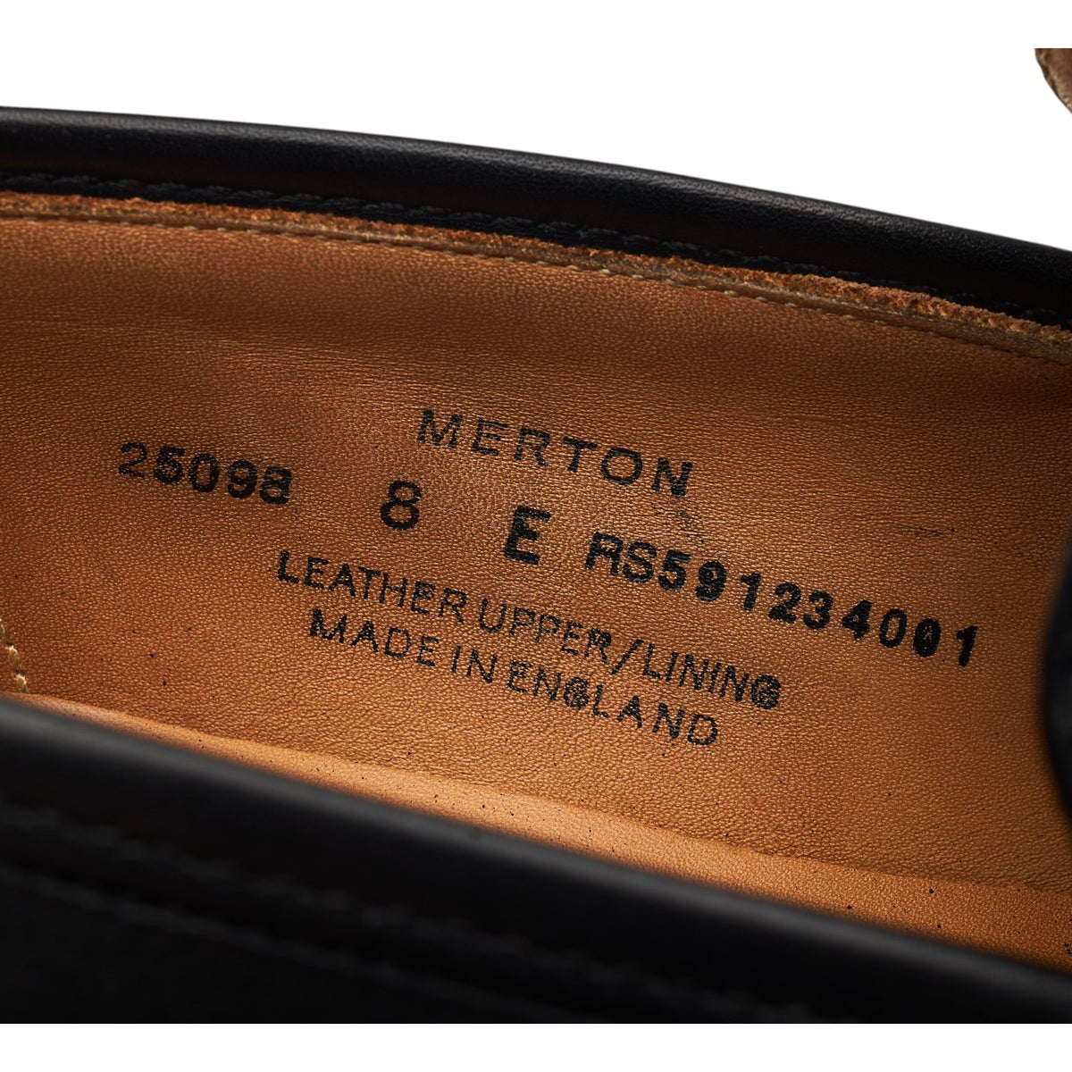 'Merton' Black Leather Loafers UK 8 E