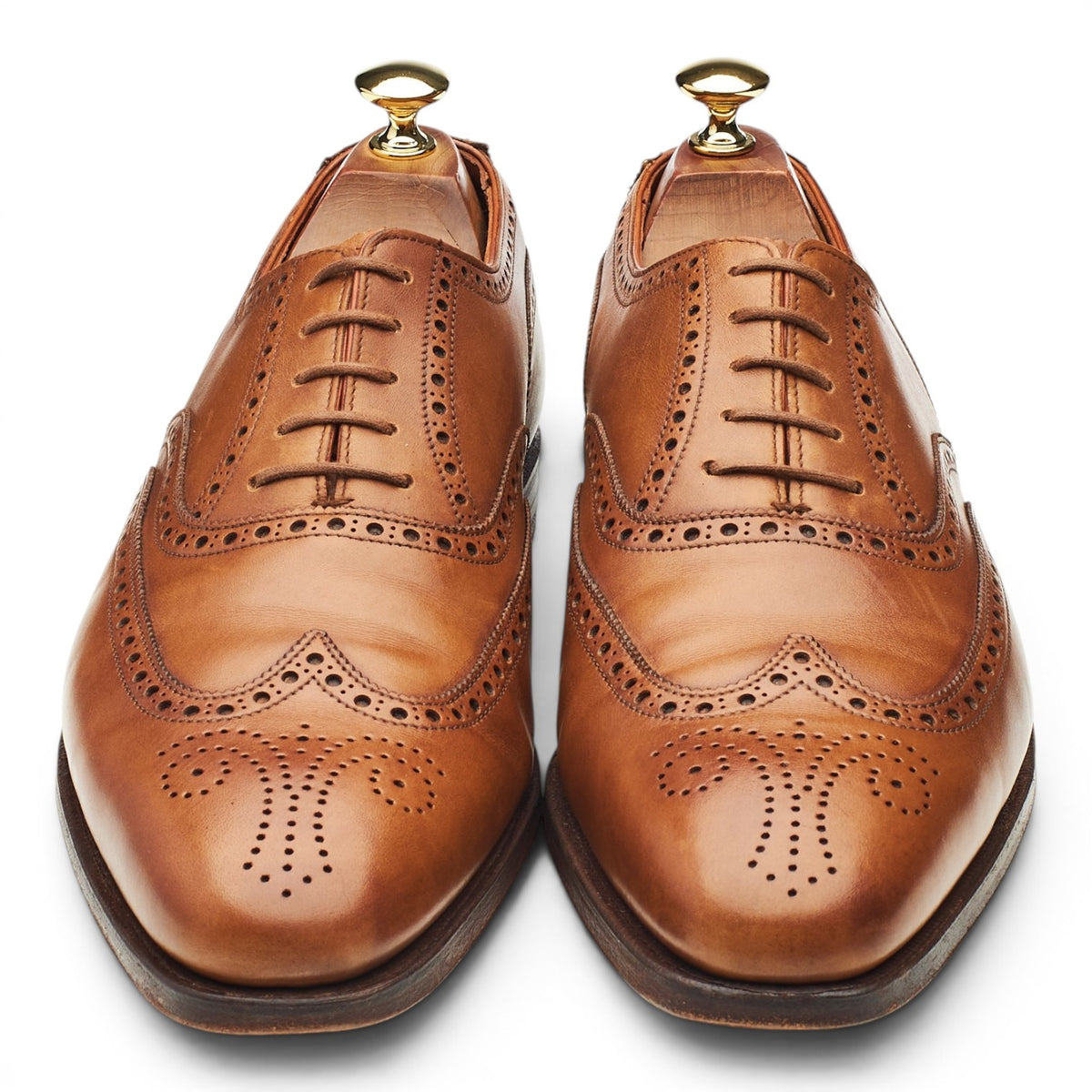 'Clifford' Tan Brown Leather Oxford Brogues UK 9 E