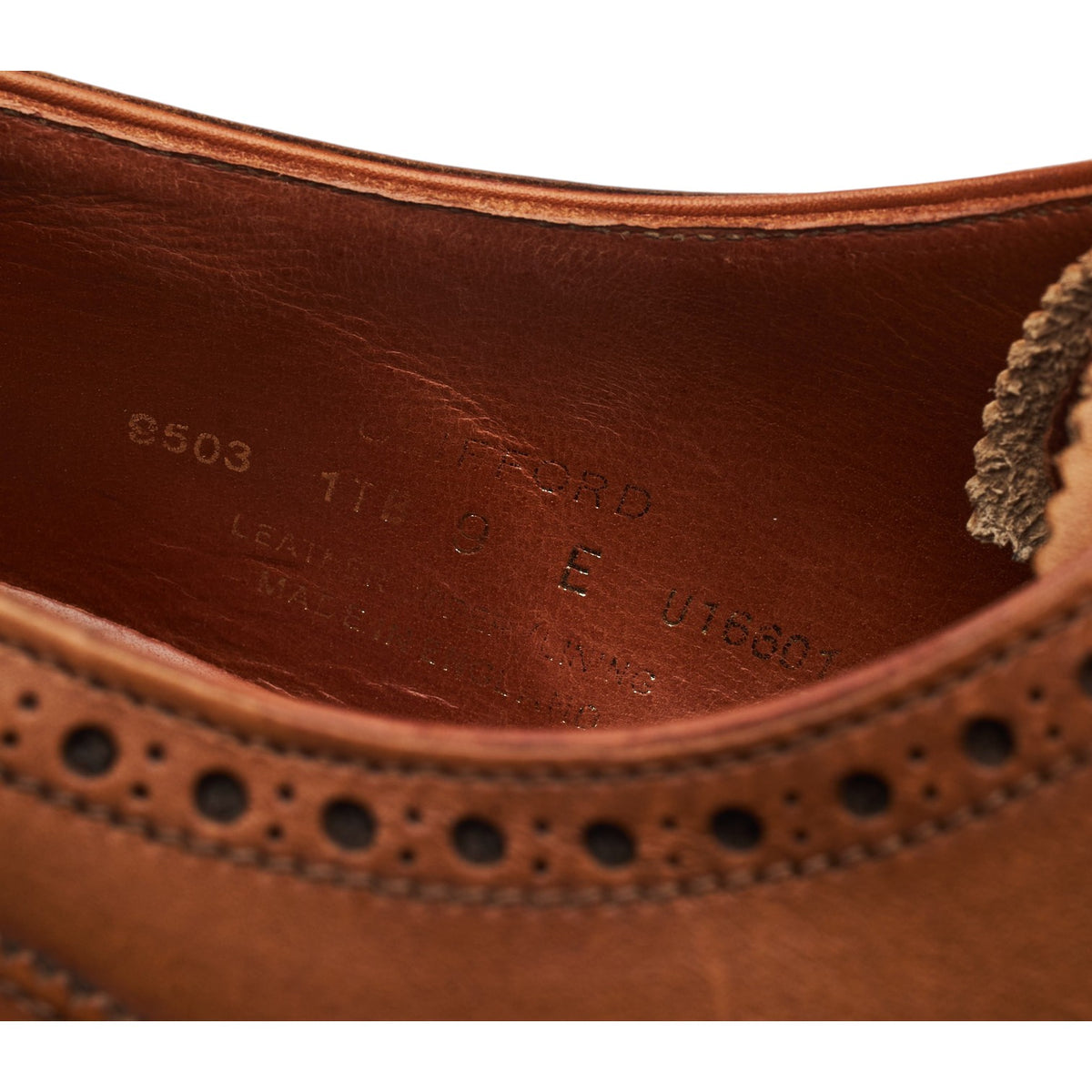 'Clifford' Tan Brown Leather Oxford Brogues UK 9 E