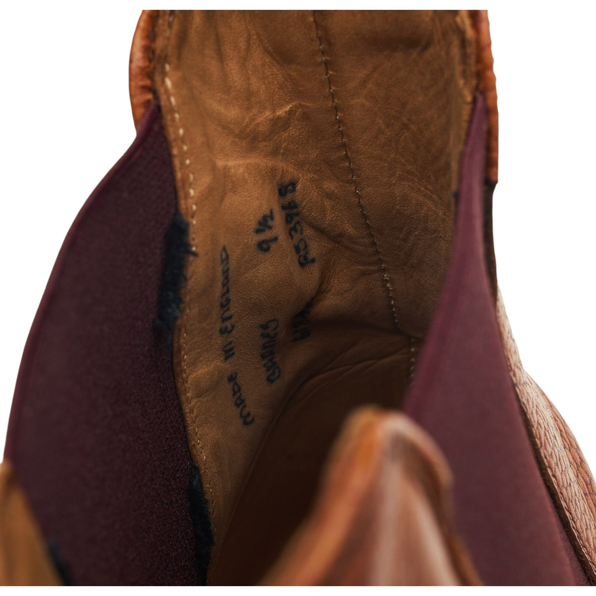 'Barnes' Tan Brown Grain Leather Chelsea Boots UK 9.5 F
