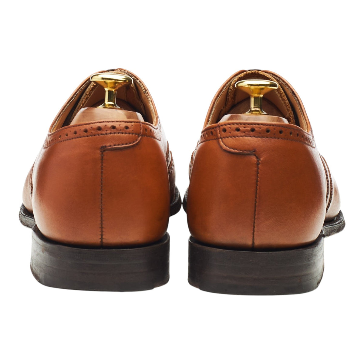 'Berlin' Tan Brown Leather Oxford Brogues UK 8 F