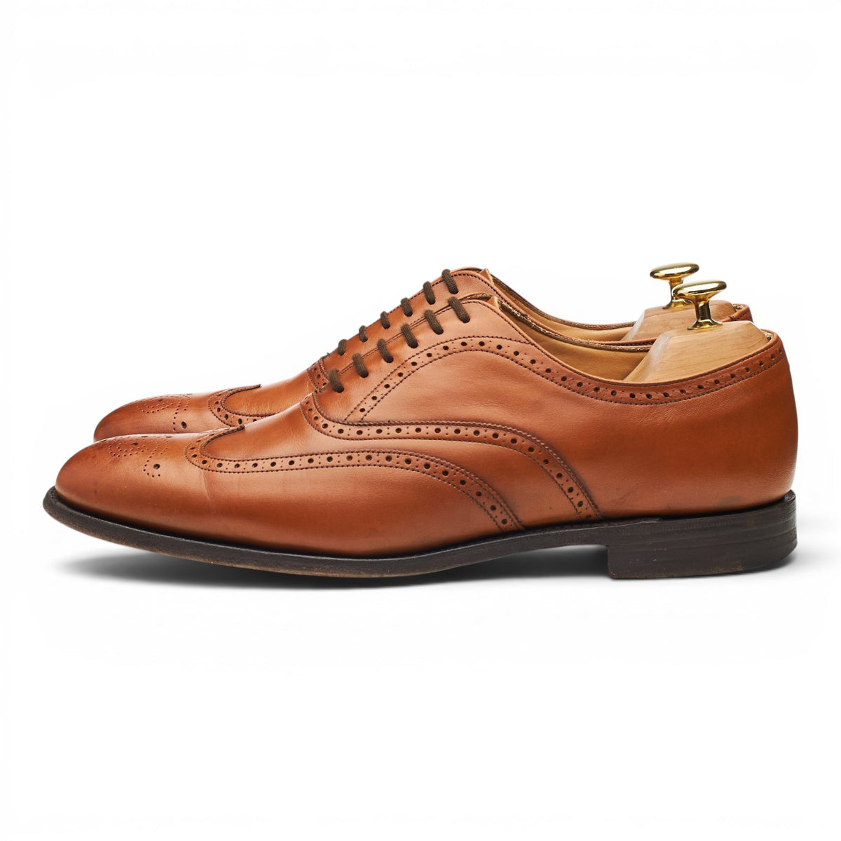 'Berlin' Tan Brown Leather Oxford Brogues UK 8 F