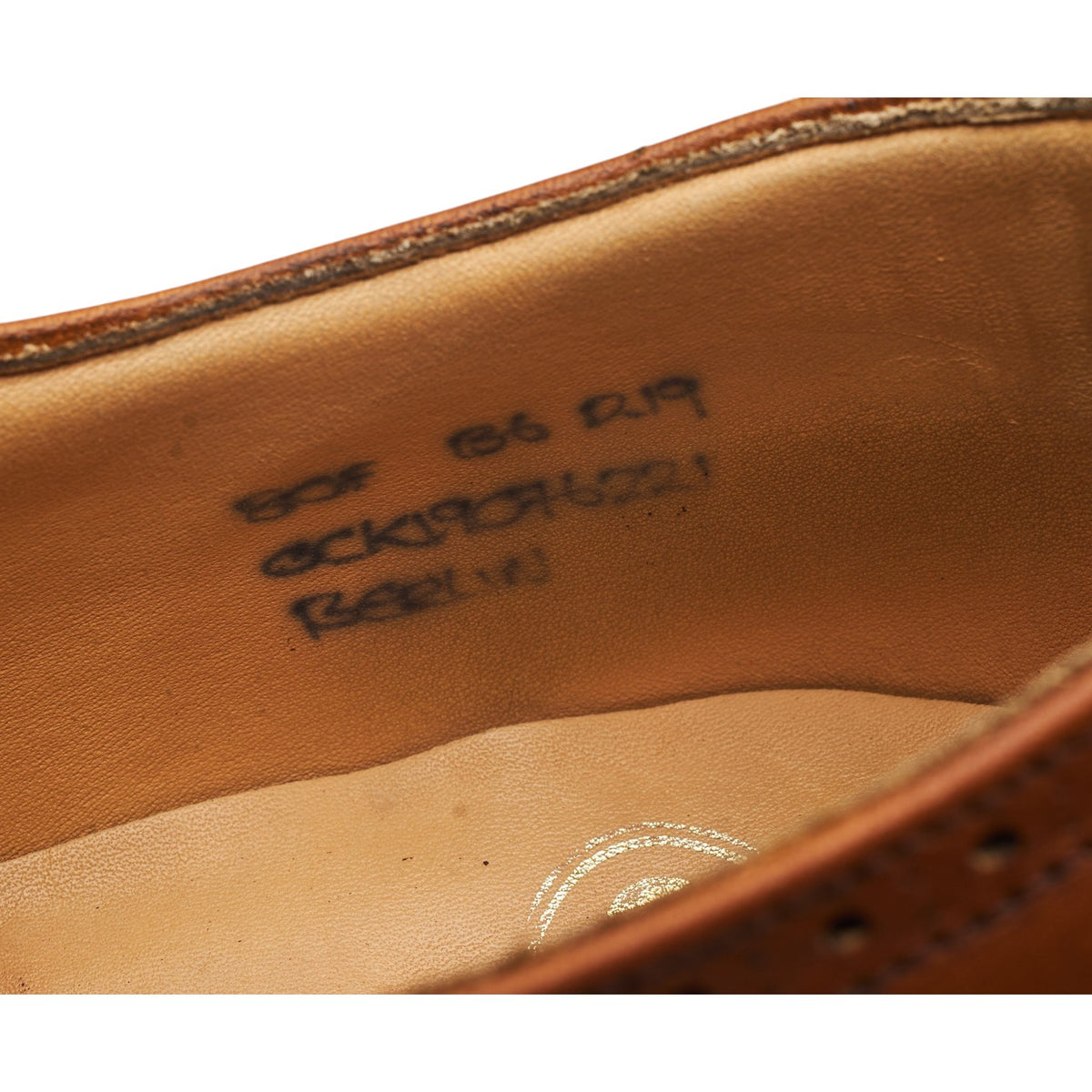 'Berlin' Tan Brown Leather Oxford Brogues UK 8 F