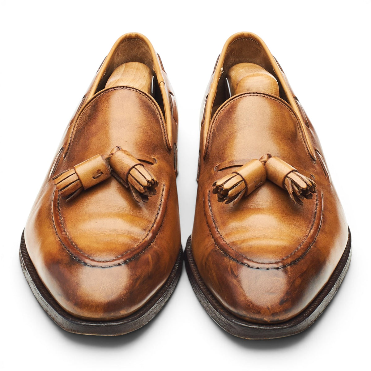 'Aidan' Brown Leather Tassel Loafers UK 7 E