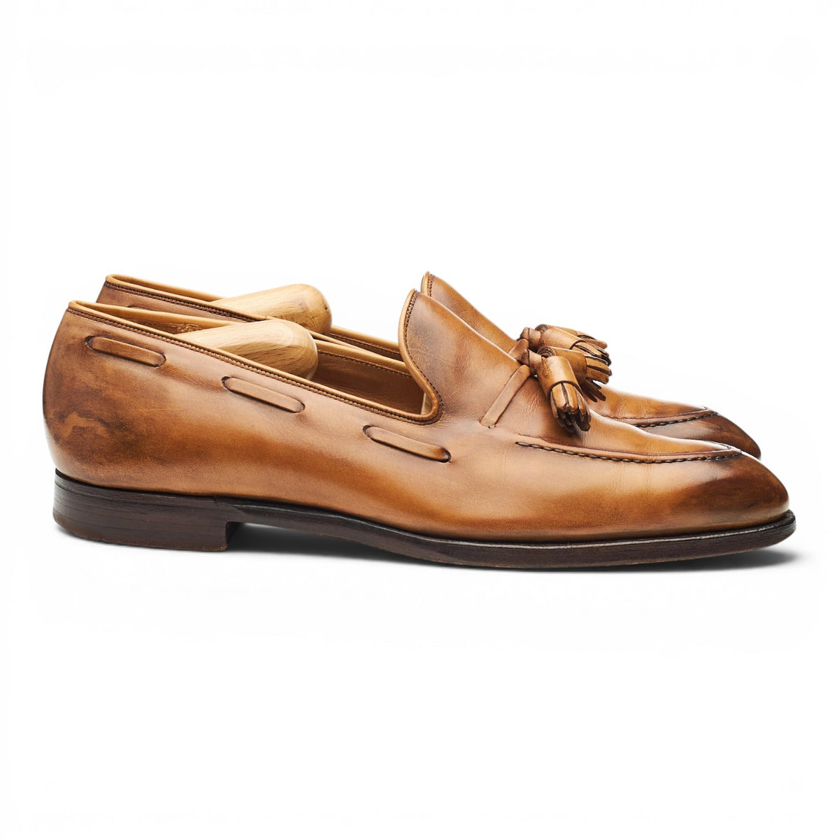'Aidan' Brown Leather Tassel Loafers UK 7 E