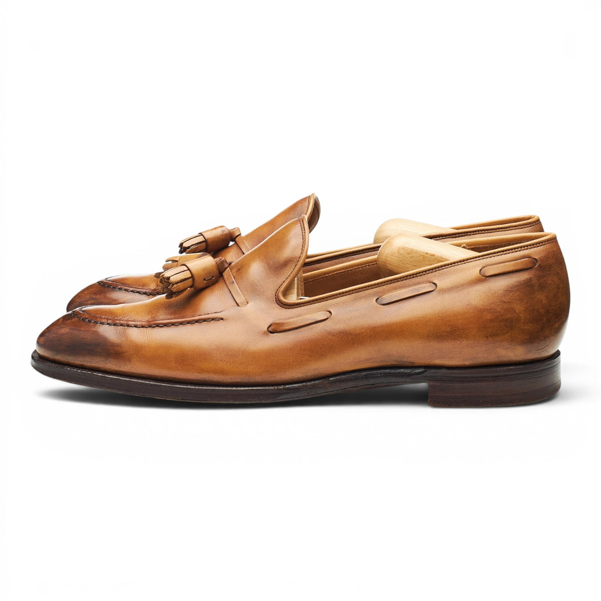 'Aidan' Brown Leather Tassel Loafers UK 7 E