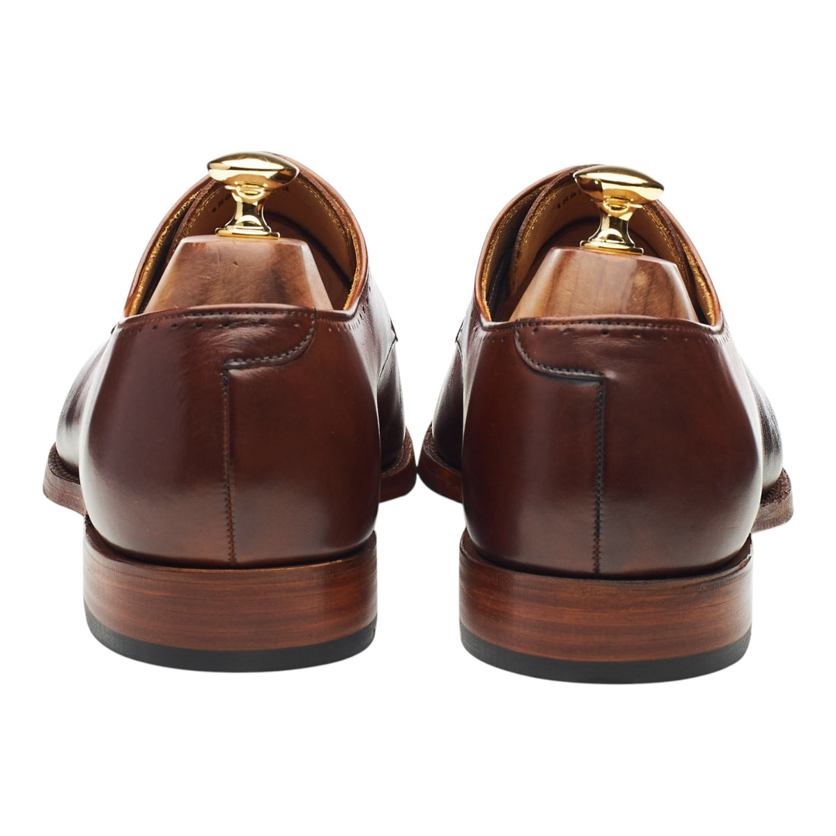 'Noah' Brown Patina Leather Cap Toe Derby UK 9.5 F