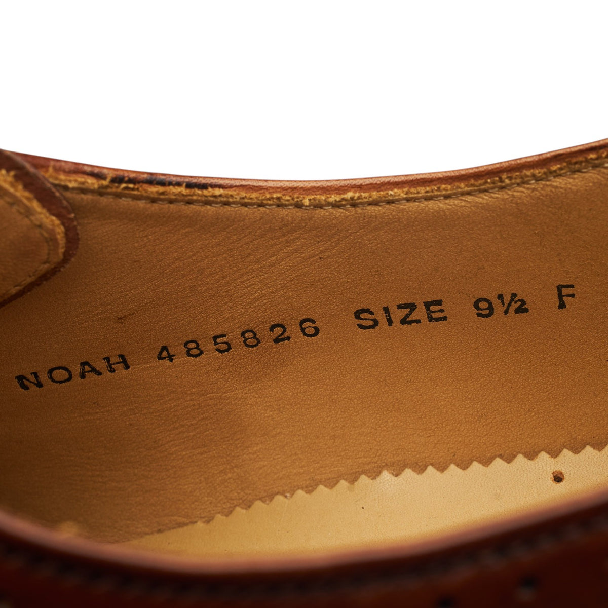 'Noah' Brown Patina Leather Cap Toe Derby UK 9.5 F