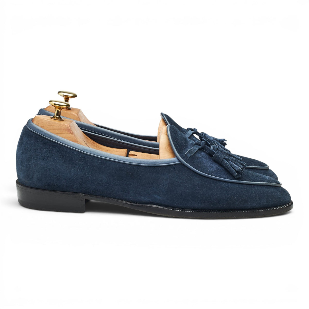 'Sagan Classic' Navy Blue Suede Tassel Loafers UK 8 / UK 8.5