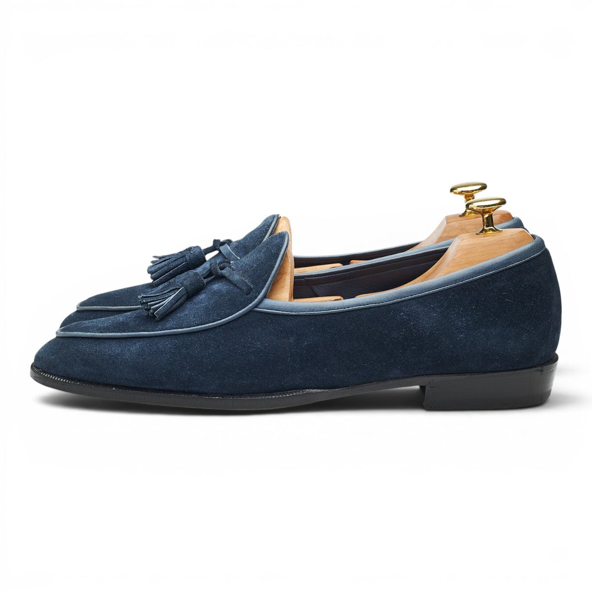 'Sagan Classic' Navy Blue Suede Tassel Loafers UK 8 / UK 8.5