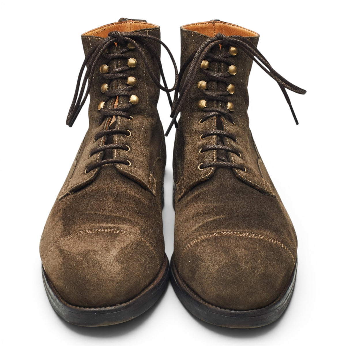 'Kingsley' Dark Green Suede Field Boots UK 9.5
