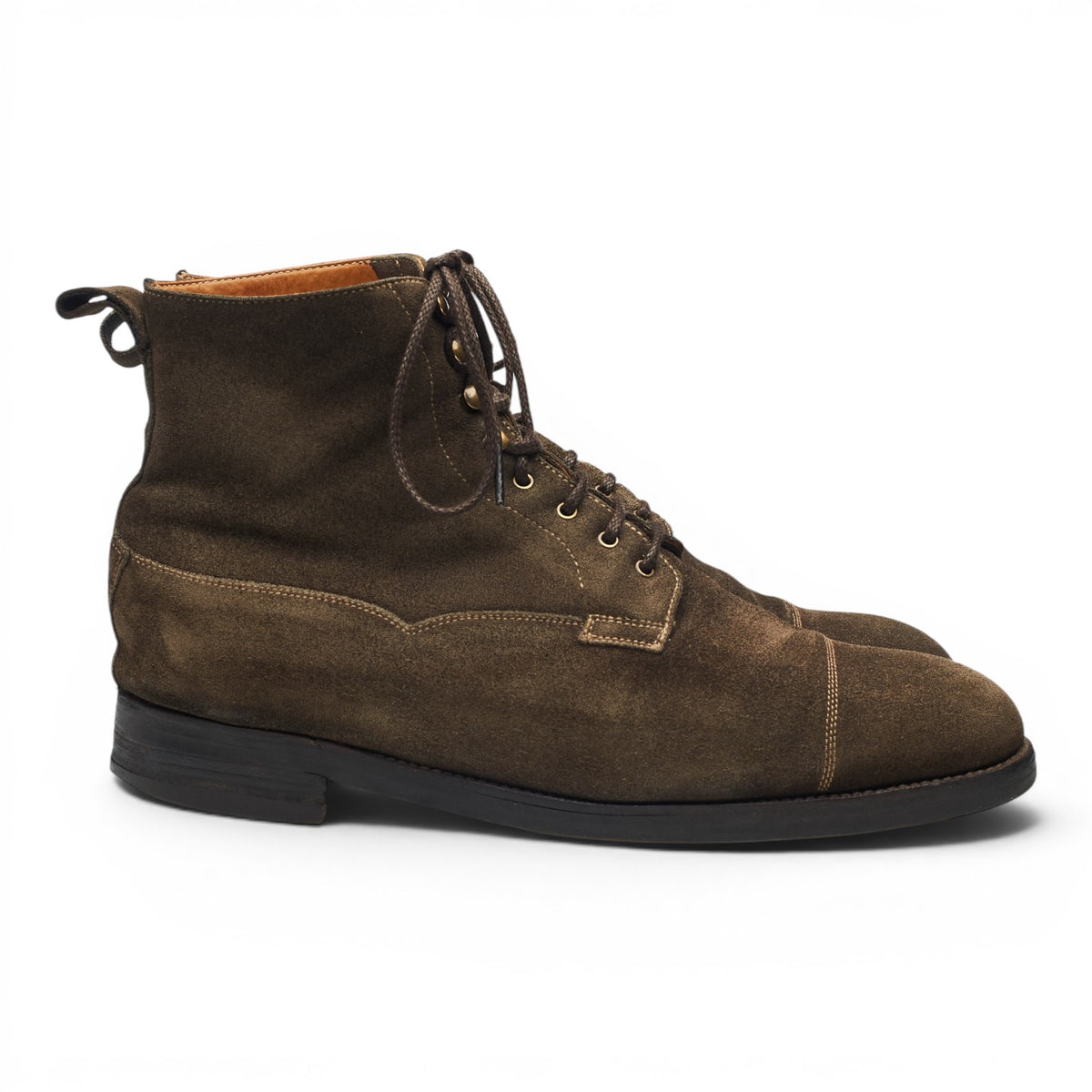 'Kingsley' Dark Green Suede Field Boots UK 9.5