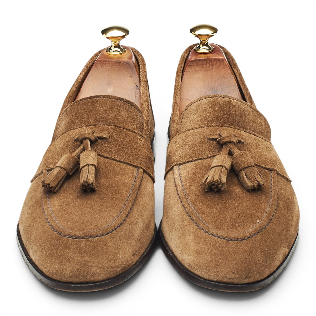 'Timothy II' Light Brown Suede Tassel Loafers UK 9 F