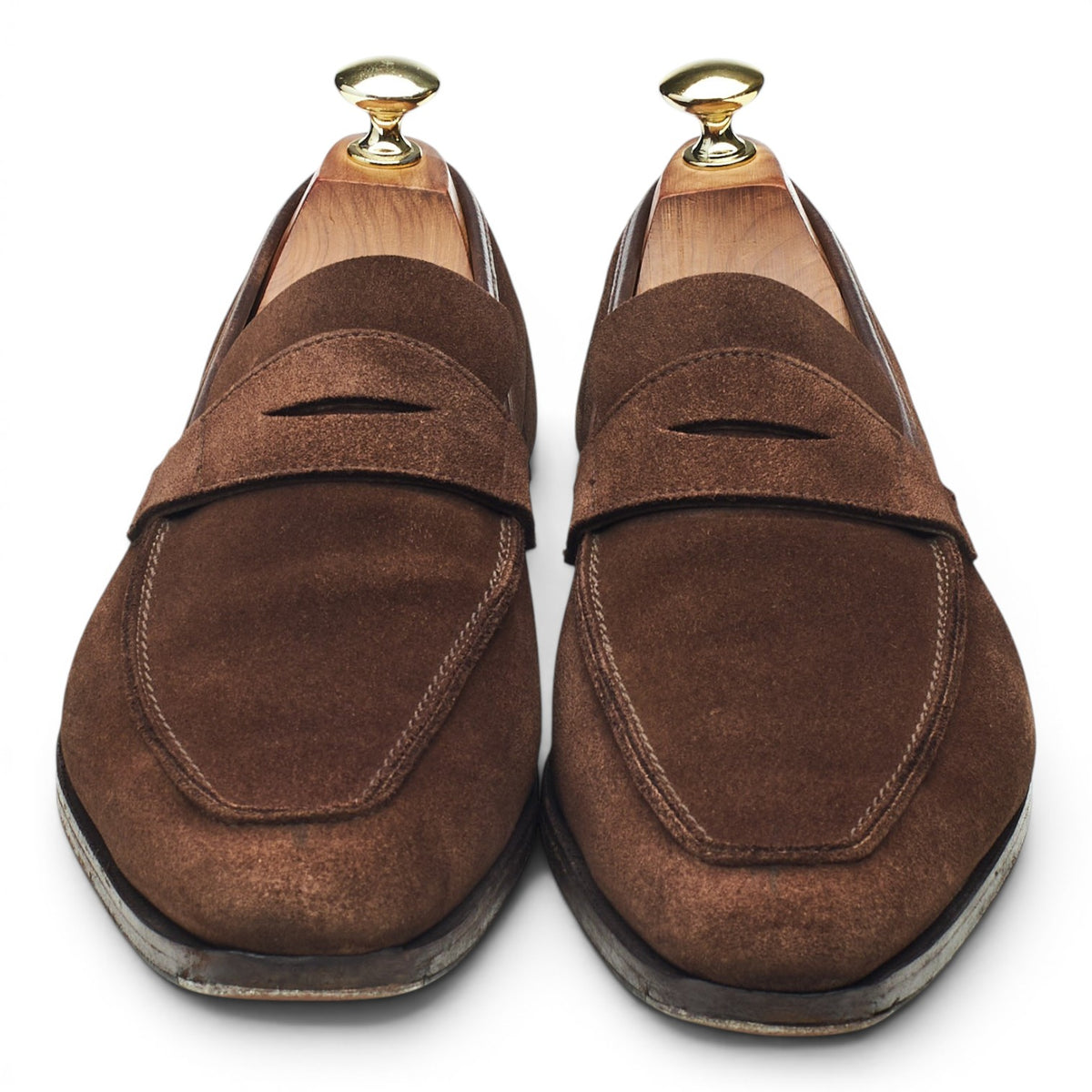'George' Dark Brown Suede Loafers UK 6.5 E