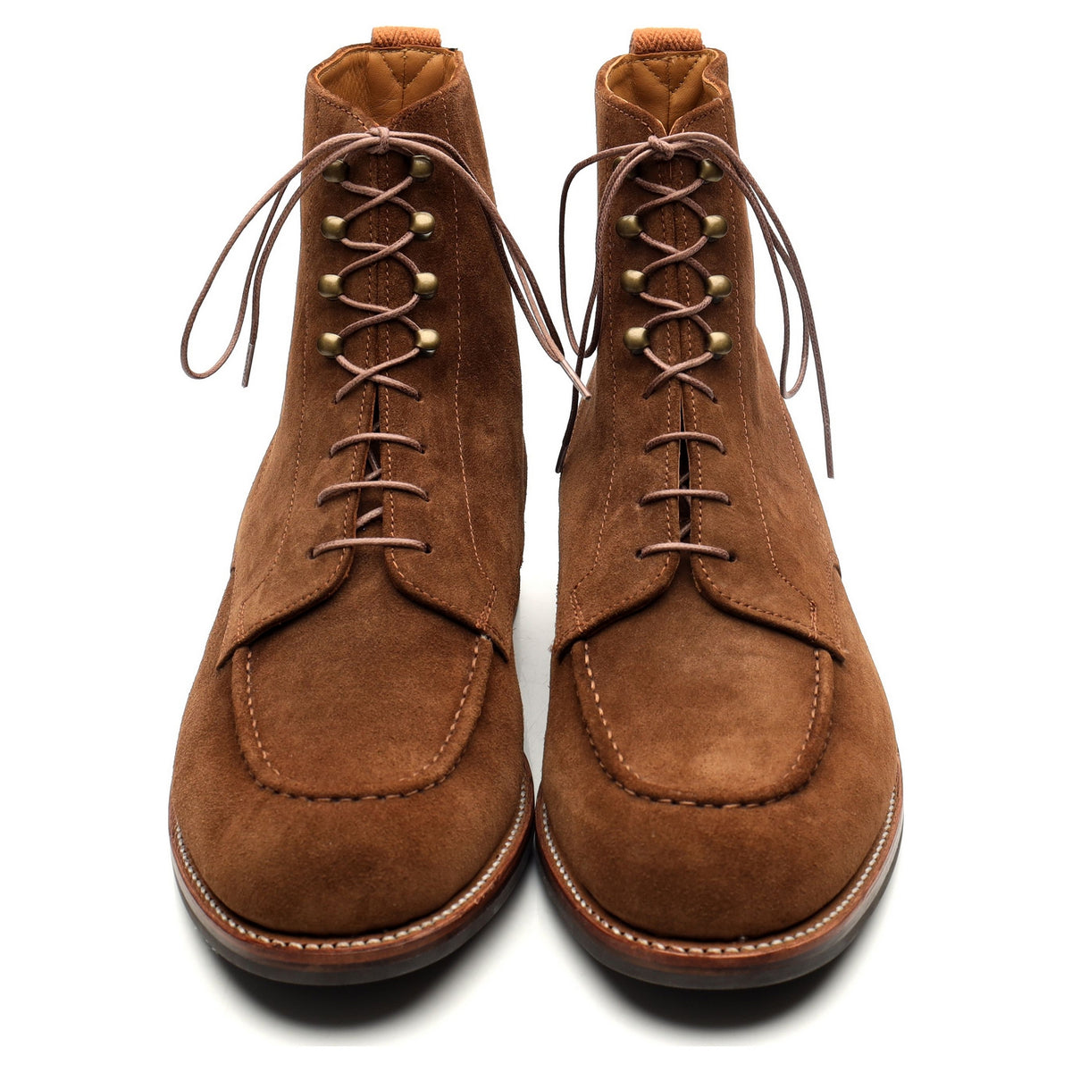 &#39;Sawyer&#39; Tan Brown Suede Apron Boots UK 10 G